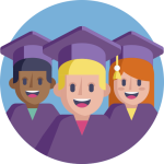 happy graduates icon